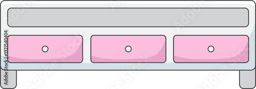 Cartoon Dresseer with Pink Drawers