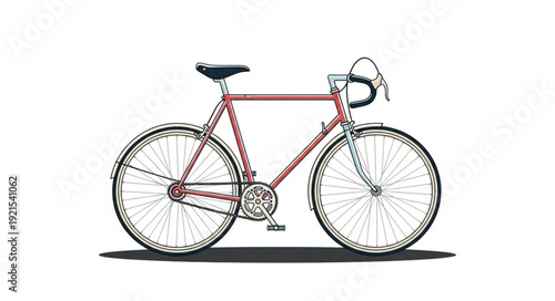 Vintage Style Pink Bicycle Illustration.