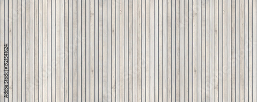 Schilderij op canvas White Vertical Wood Slat Wall Background Texture