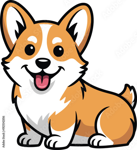 Cute cartoon a illustrator vector Welsh Corgi