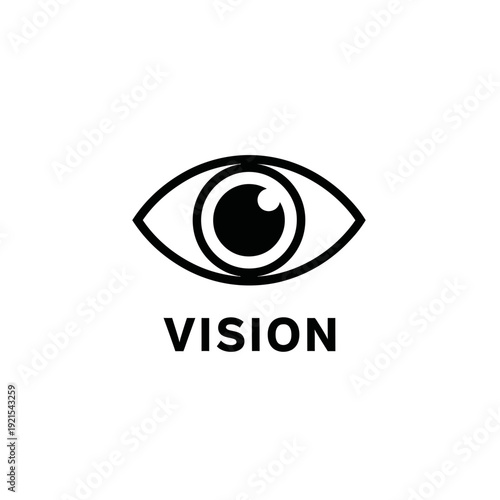 Vision Eye Icon Logo Vector – Minimal Black Eye Symbol for Branding and Identity Design