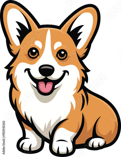 Cute cartoon a illustrator vector Welsh Corgi