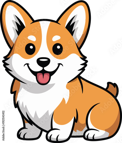 Cute cartoon a illustrator vector Welsh Corgi