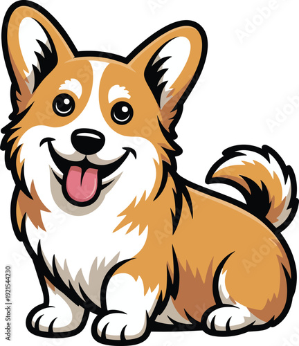 Cute cartoon a illustrator vector Welsh Corgi