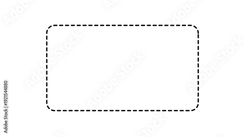 Square frame animation of dotted lines on a black background. Dotted line rectangle frame animation. Animation of a dotted line path from left to right point.