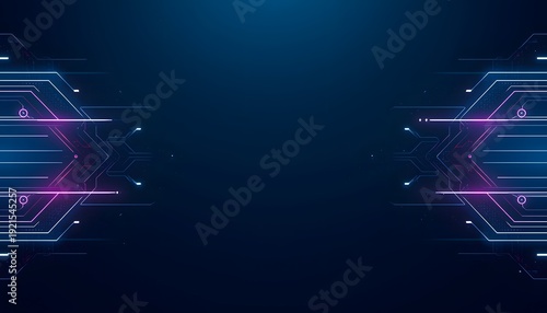Futuristic digital artwork depicting ai system interface with vibrant neon glow on dark background