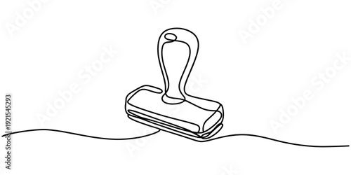 continuous line drawing of stamp symbol. abstract line art illustration, Rubber stamp Drawing, Stamp Line Style Icon Design. one line Icon drawing
