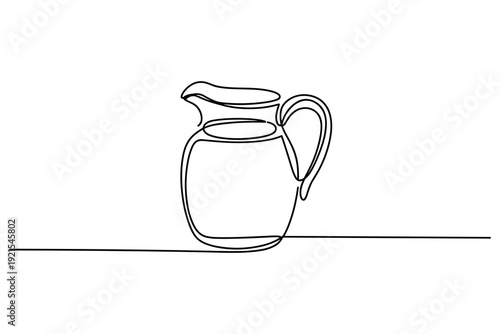 Pitcher Drawing Minimalist Line Art Continuous Line Single Line Drawing