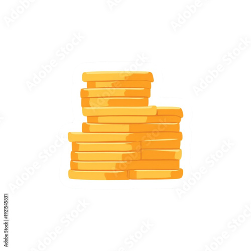 Golden coins stacked high in modern financial illustration