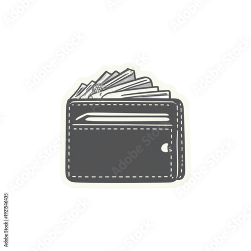 Stylish wallet overflowing with cash