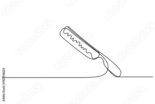 Straight Razor Line Art Minimalist Grooming Tool for Barbershop or Shaving