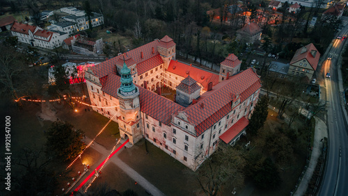 Zamek w Niemodlinie, widom z lotu ptaka