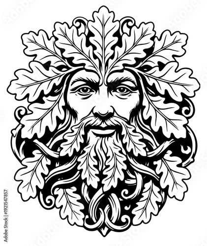 Classic Oak Green Man Illustration
