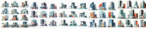 Vector set image of building