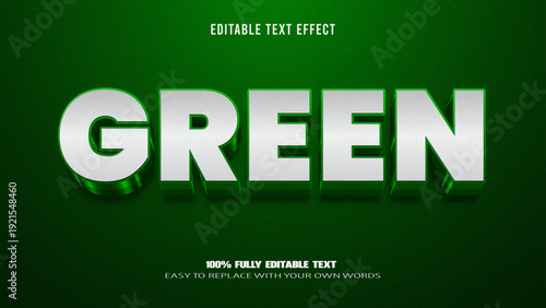 green editable text effect 3d vector premium