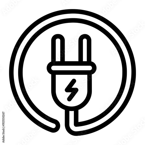 Electric Vehicle Charging Station line icon