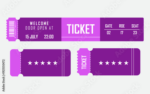  Modern Event Ticket Template with Star Rating and Admission Details