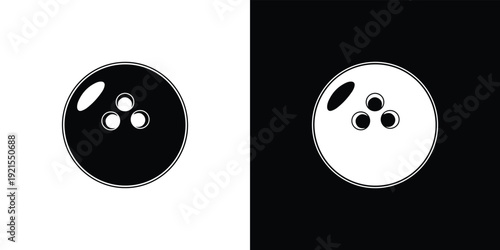 Black and white bowling balls on split color background sports recreation