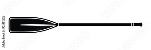 Single black paddle vector illustration, design for rowing, canoeing, or kayaking sports