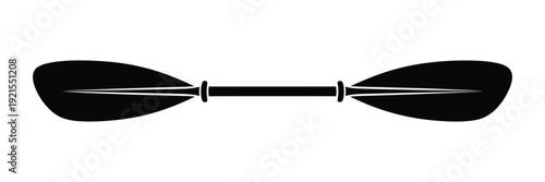 Double-bladed kayak paddle vector illustration, essential equipment for water sports