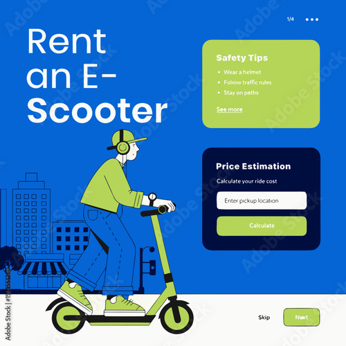 A person riding an electric scooter in the city