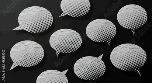 speech bubbles over map, communication concept