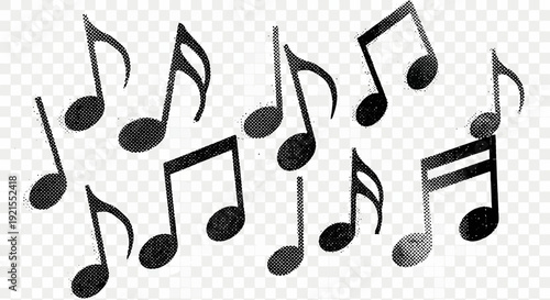 musical notes, music symbols, melody, rhythm, black and white