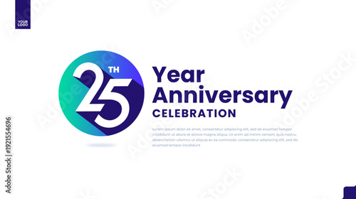 25th anniversary logo design circle logo mark banner template