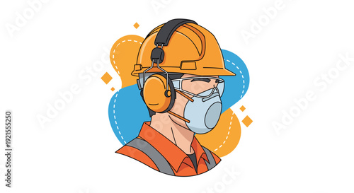 Portrait of a construction worker or industrial engineer wearing comprehensive personal protective equipment for maximum on-the-job safety.