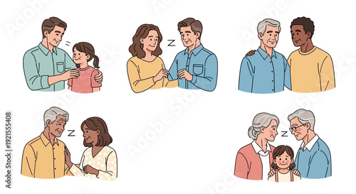 Diverse people communicating with each other.