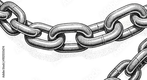 chain links illustration, metal texture, connection concept, close up