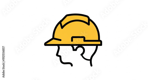 Yellow Hard Hat Safety Headgear.