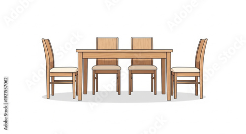 Wooden Dining Table and Chairs Set.