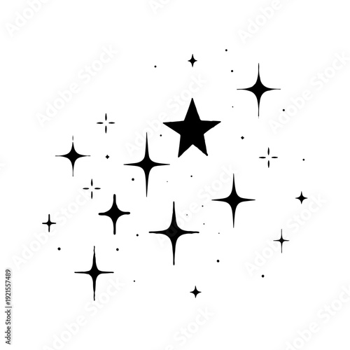 Stars shining brightly in a dark sky create a beautiful and enchanting celestial display