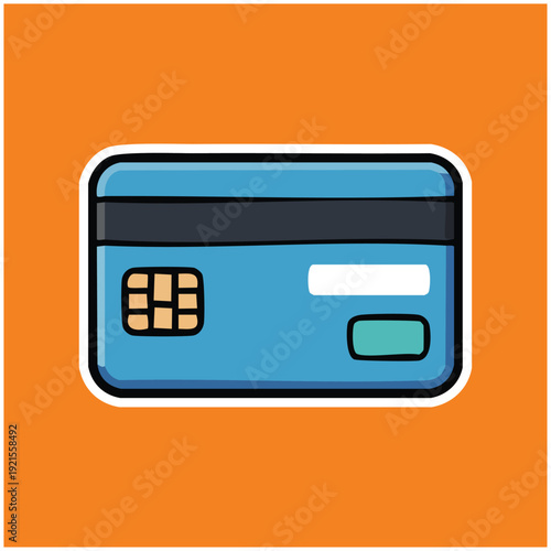 Blue Credit Card with Chip and Signature.