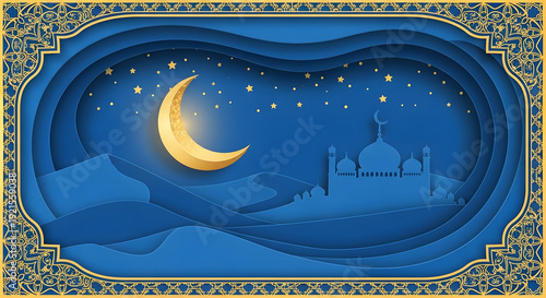 Wallpaper Mural Ornate Islamic papercut layered luxury background. Torontodigital.ca