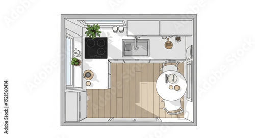 Bathroom Floor Plan Illustration Design.