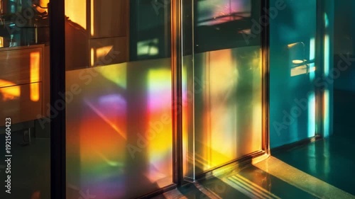 illustration of a view inside a very beautiful and clean glass building
