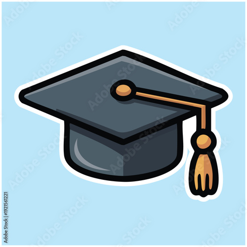 Graduation Cap Cartoon Illustration Education.