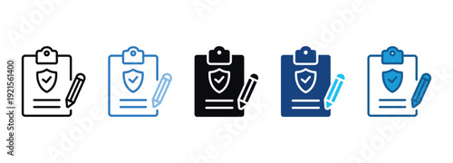 Policy Icon Set Multiple Style Of