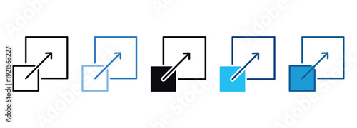 Scalability Icon Set Multiple Style Of