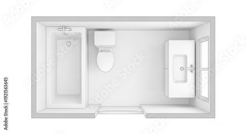 Bathroom Layout with Shower and Toilet.