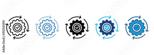 Procedures Icon Set Multiple Style Of