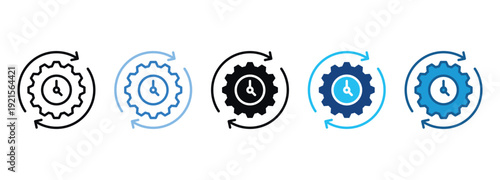 Efficiency Icon Set Multiple Style Of