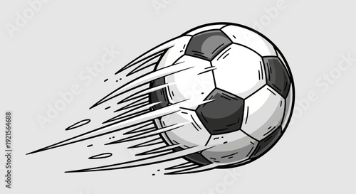 Black and White Soccer Ball in Motion.