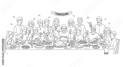 Black and White Last Supper Illustration.