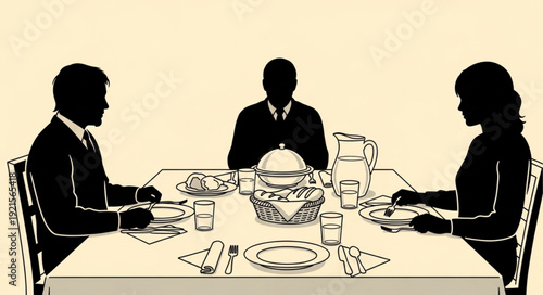 Business People Dining Formal Meeting.