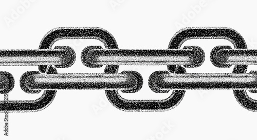 Chain links illustration, metal texture, connection concept, seamless pattern