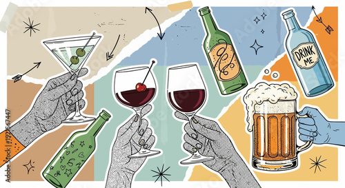 cheers to celebration, drinks and cocktails, friends gathering