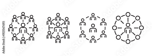 Community and teamwork outline vector collection EPS 10